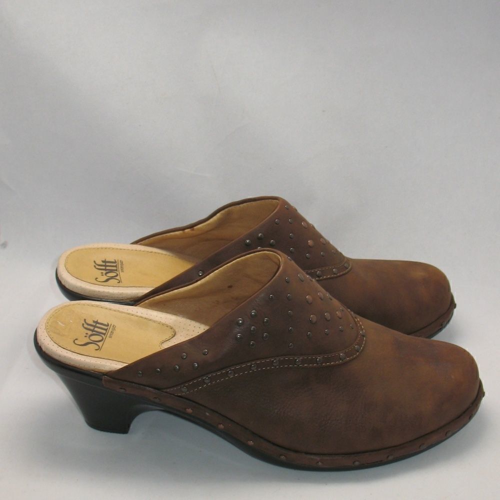 Sofft Brown  Mules 10 W Wide